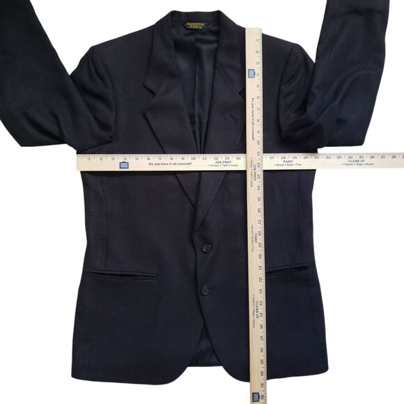 Vintage Nino Cerruti Rue Royal Wool Blazer Jacket Mens 42 Black Sport Coat - Picture 6 of 12